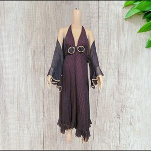 Miss Elliette California Blue Polka-Dotted Sleeveless Dress